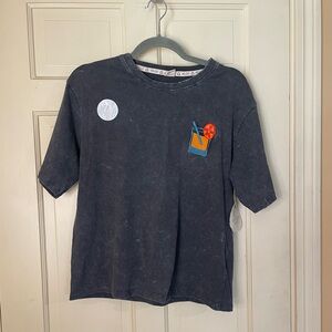 Recycled Threads Women’s Sz Medium Short Sleeve Shirt Italy Aperetivo NWT Gray